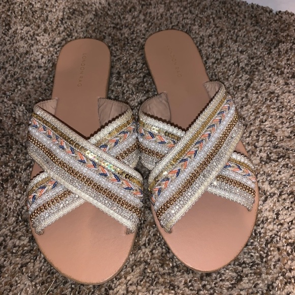 Embellished Slide on Sandals - Picture 1 of 3